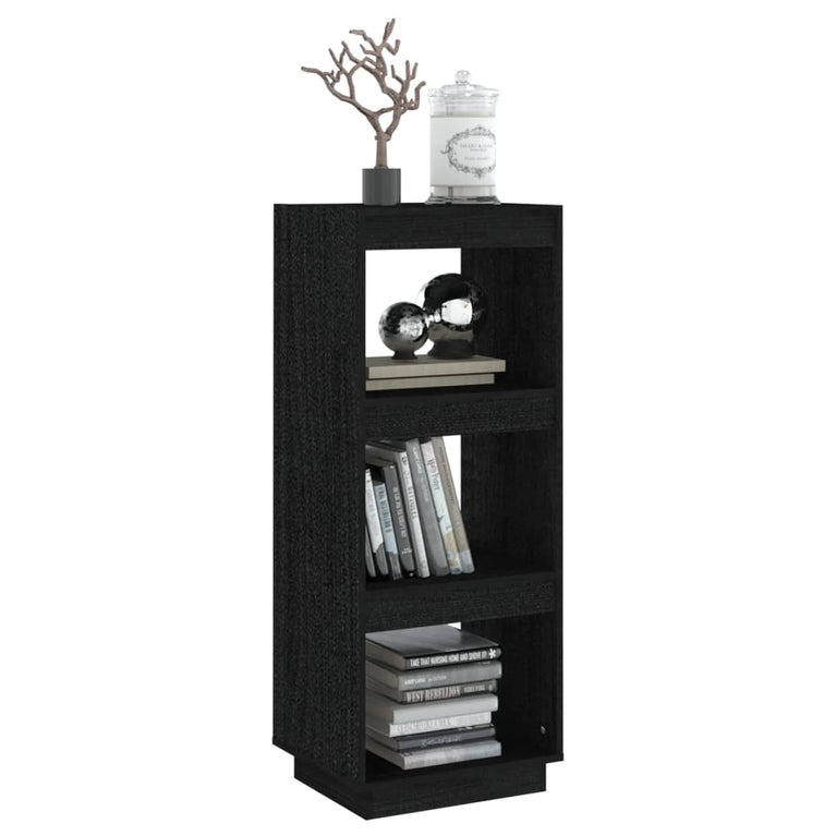 Boekenkast/kamerscherm 40x35x103 cm massief grenenhout zwart MeubelReus