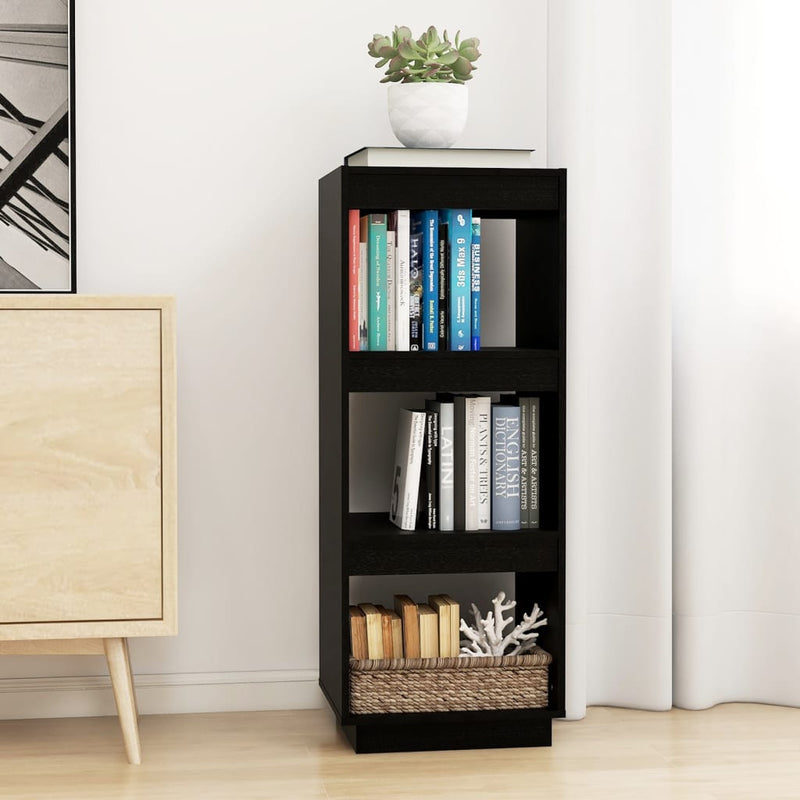 Boekenkast/kamerscherm 40x35x103 cm massief grenenhout zwart MeubelReus