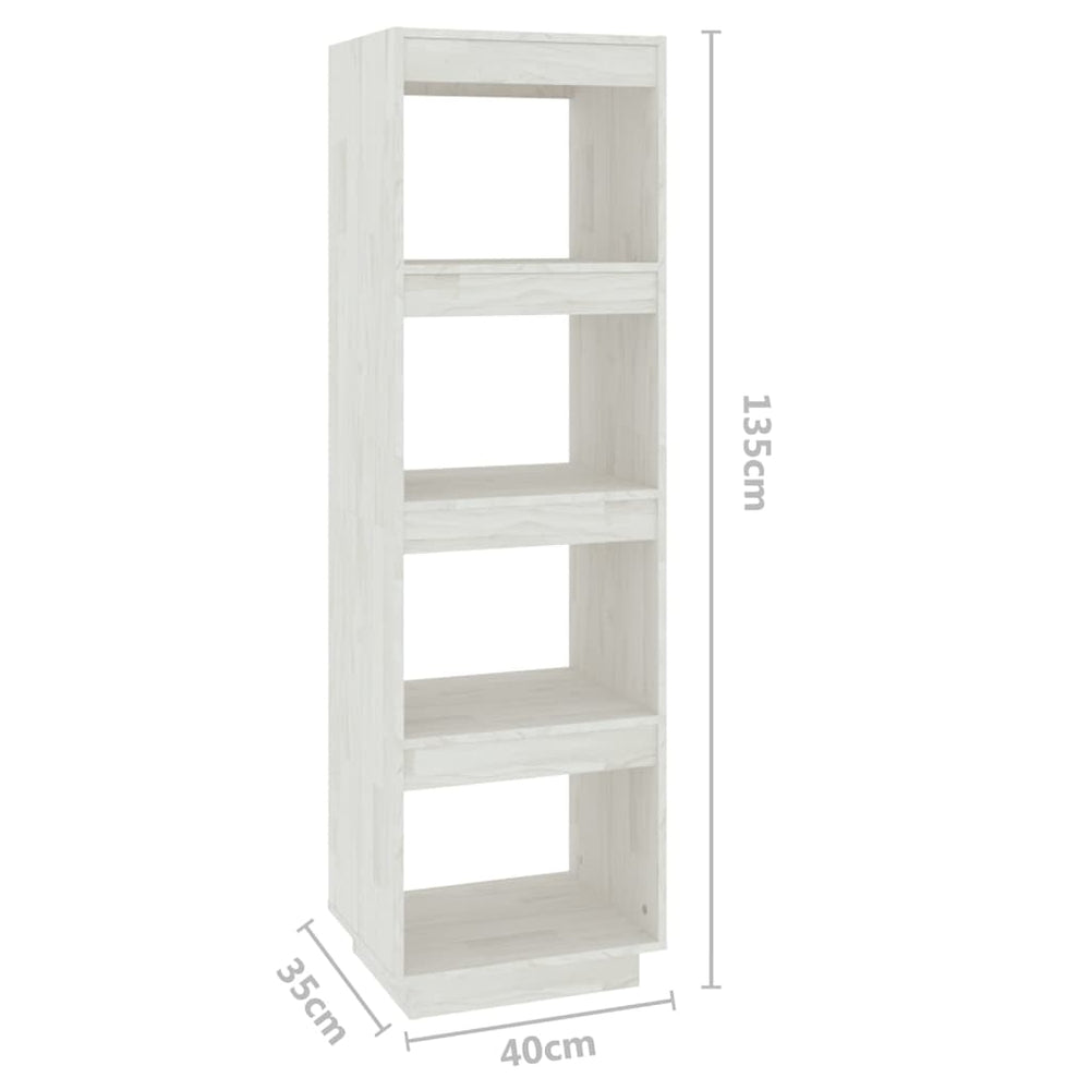 Boekenkast/kamerscherm 40x35x135 cm massief grenenhout wit MeubelReus