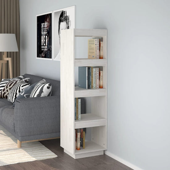 Boekenkast/kamerscherm 40x35x135 cm massief grenenhout wit MeubelReus