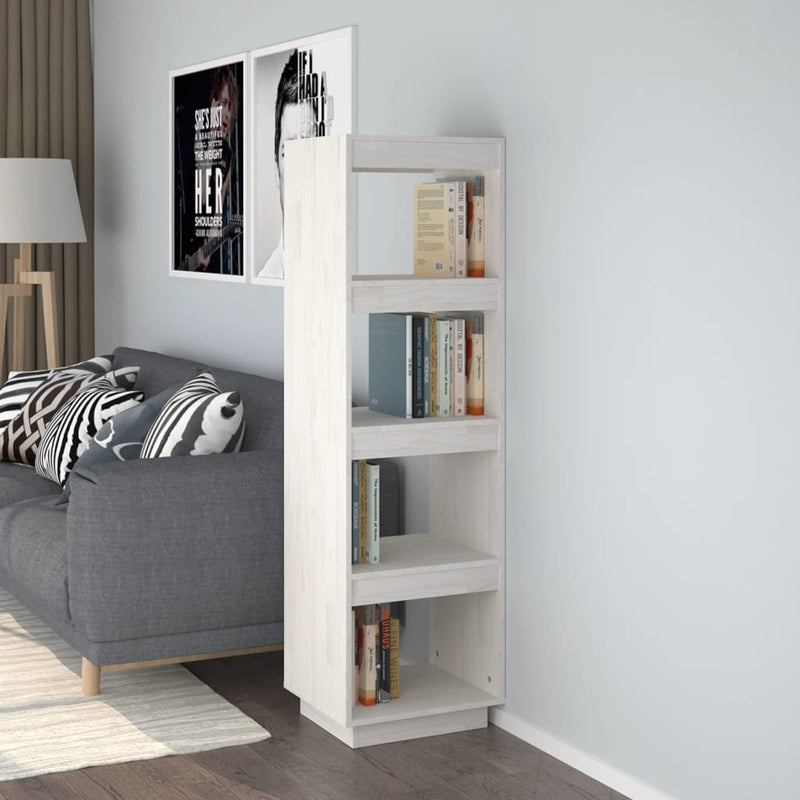 Boekenkast/kamerscherm 40x35x135 cm massief grenenhout wit MeubelReus
