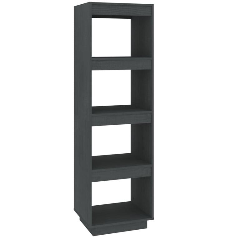 Boekenkast/kamerscherm 40x35x135 cm massief grenenhout grijs MeubelReus