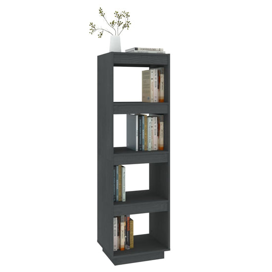 Boekenkast/kamerscherm 40x35x135 cm massief grenenhout grijs MeubelReus
