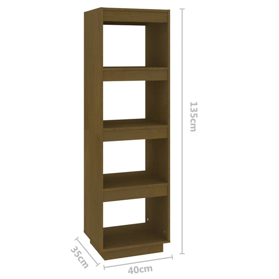 Boekenkast/kamerscherm 40x35x135 cm grenenhout honingbruin MeubelReus