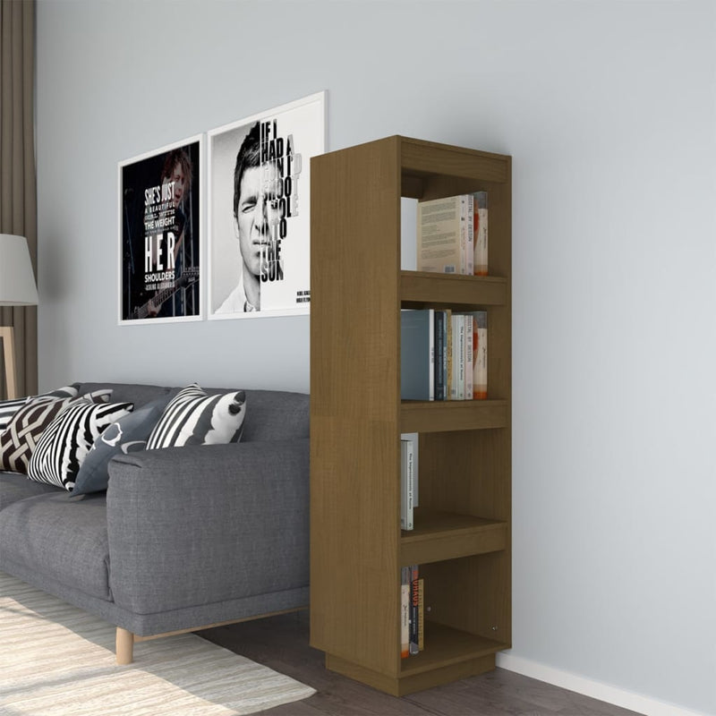 Boekenkast/kamerscherm 40x35x135 cm grenenhout honingbruin MeubelReus