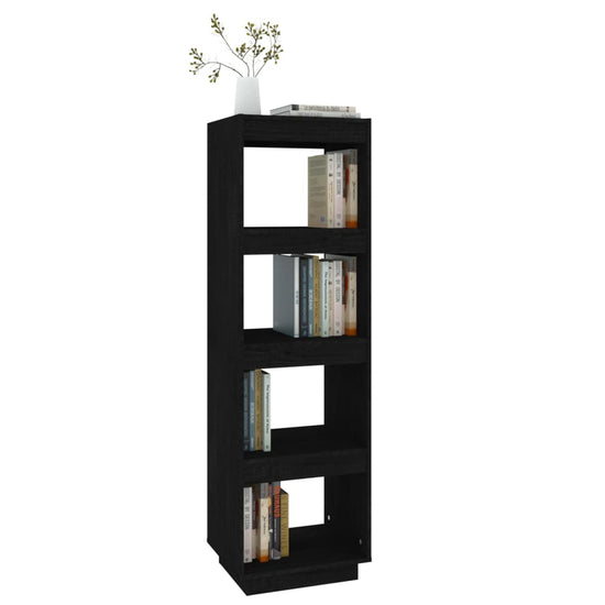 Boekenkast/kamerscherm 40x35x135 cm massief grenenhout zwart MeubelReus