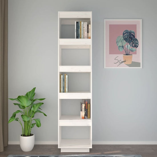 Boekenkast/kamerscherm 40x35x167 cm massief grenenhout wit MeubelReus