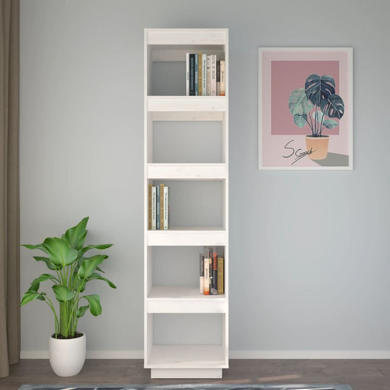 Boekenkast/kamerscherm 40x35x167 cm massief grenenhout wit MeubelReus