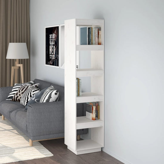 Boekenkast/kamerscherm 40x35x167 cm massief grenenhout wit MeubelReus