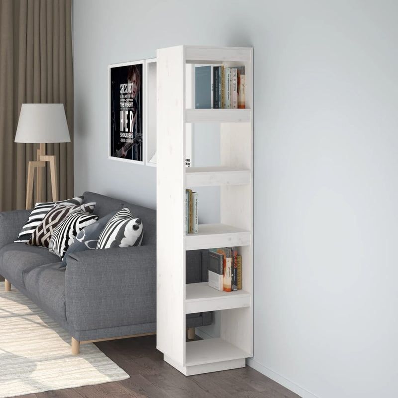 Boekenkast/kamerscherm 40x35x167 cm massief grenenhout wit MeubelReus
