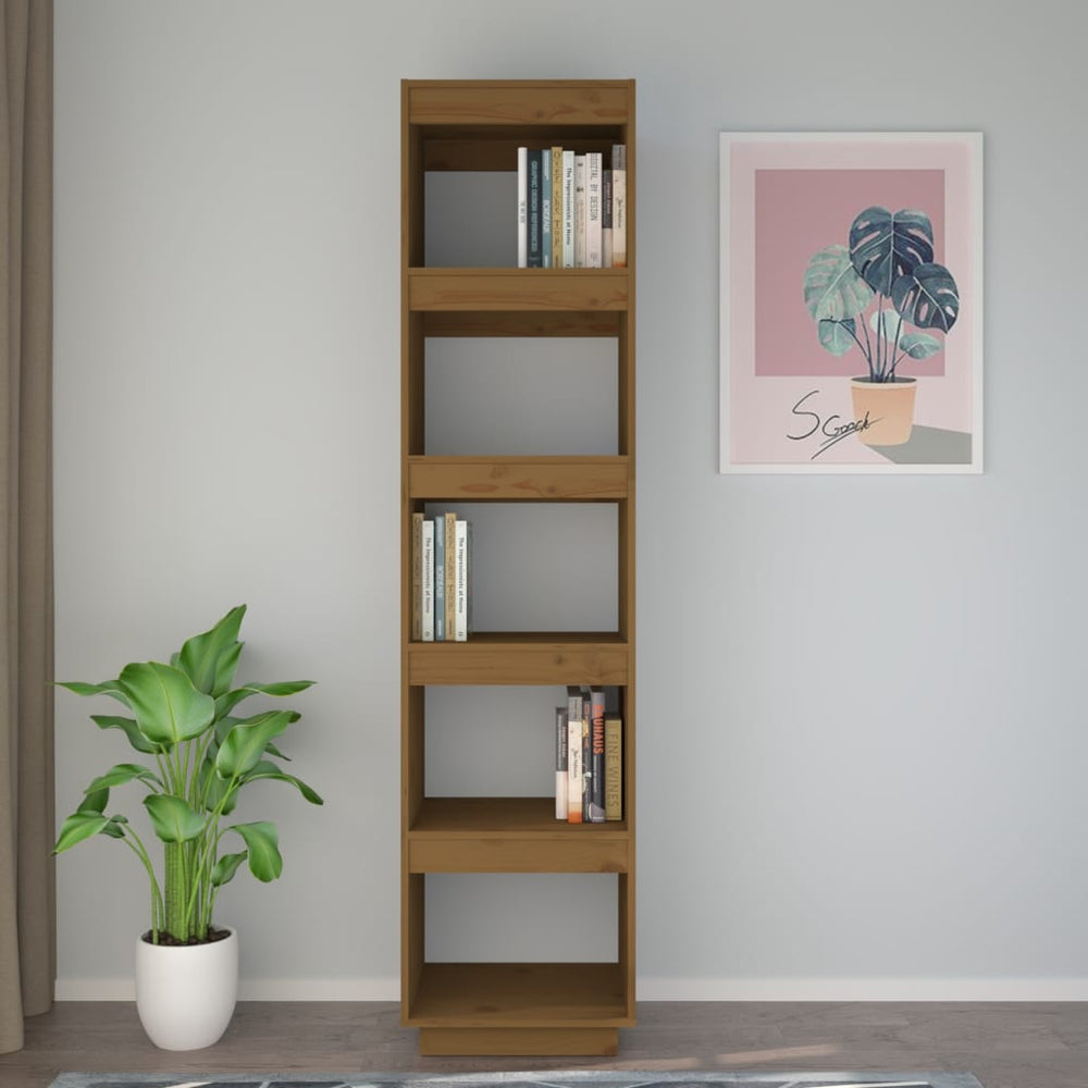 Boekenkast/kamerscherm 40x35x167 cm grenenhout honingbruin MeubelReus
