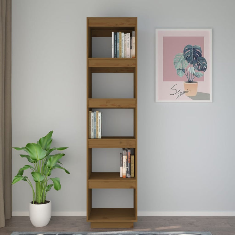 Boekenkast/kamerscherm 40x35x167 cm grenenhout honingbruin MeubelReus