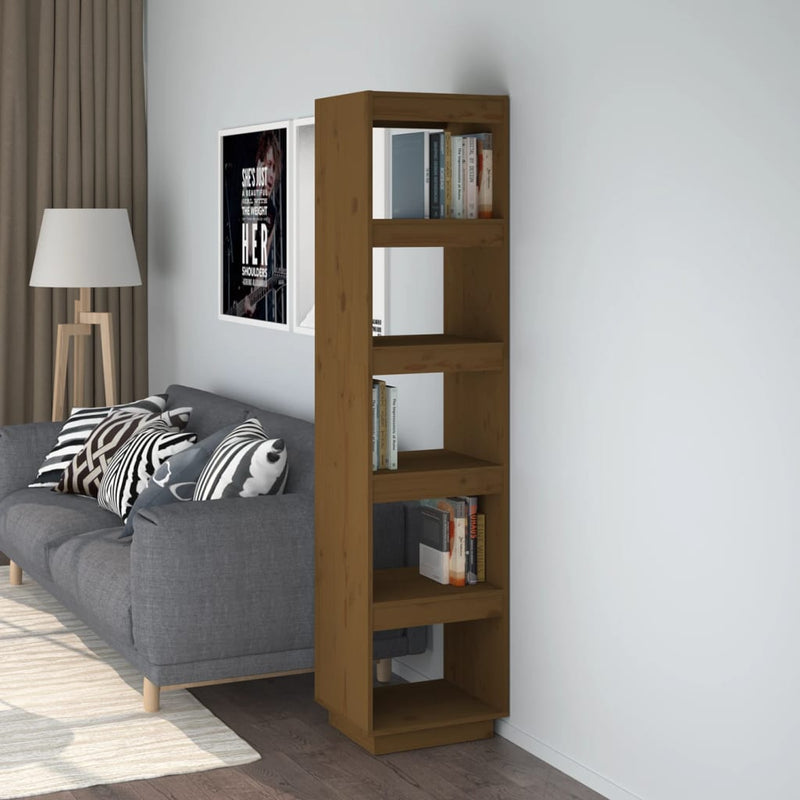 Boekenkast/kamerscherm 40x35x167 cm grenenhout honingbruin MeubelReus