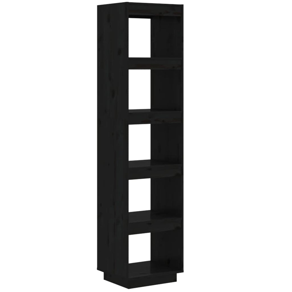 Boekenkast/kamerscherm 40x35x167 cm massief grenenhout zwart MeubelReus