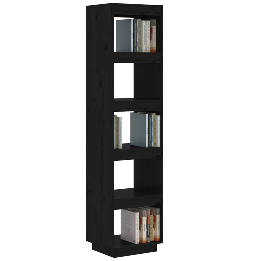 Boekenkast/kamerscherm 40x35x167 cm massief grenenhout zwart MeubelReus