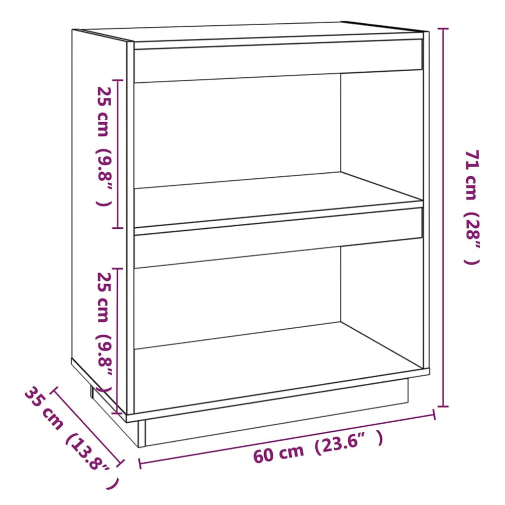 Boekenkast 60x35x71 cm massief grenenhout MeubelReus