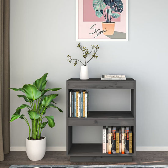 Boekenkast 60x35x71 cm massief grenenhout grijs MeubelReus