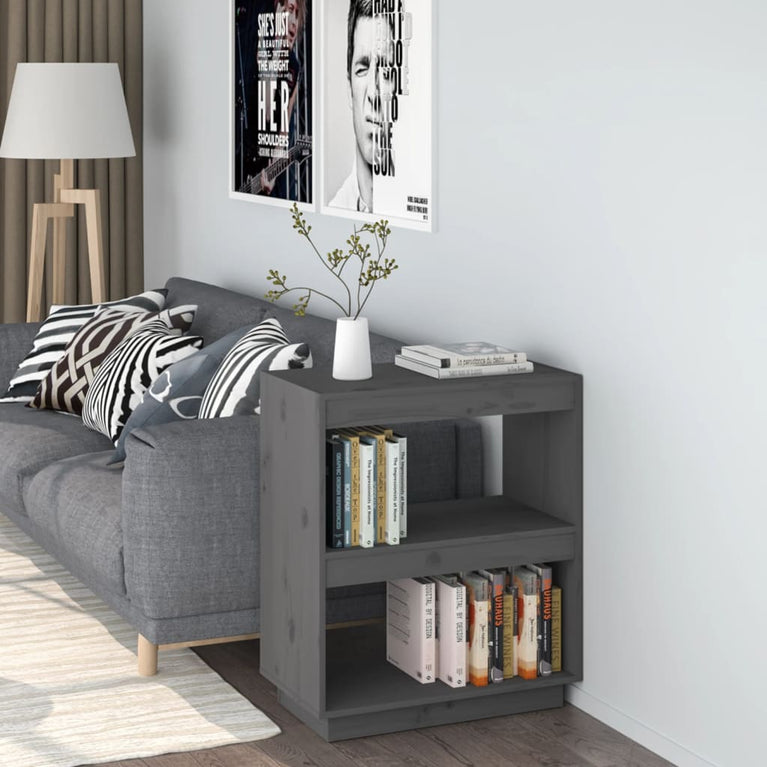Boekenkast 60x35x71 cm massief grenenhout grijs MeubelReus