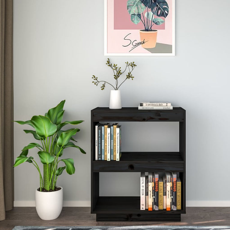 Boekenkast 60x35x71 cm massief grenenhout zwart MeubelReus