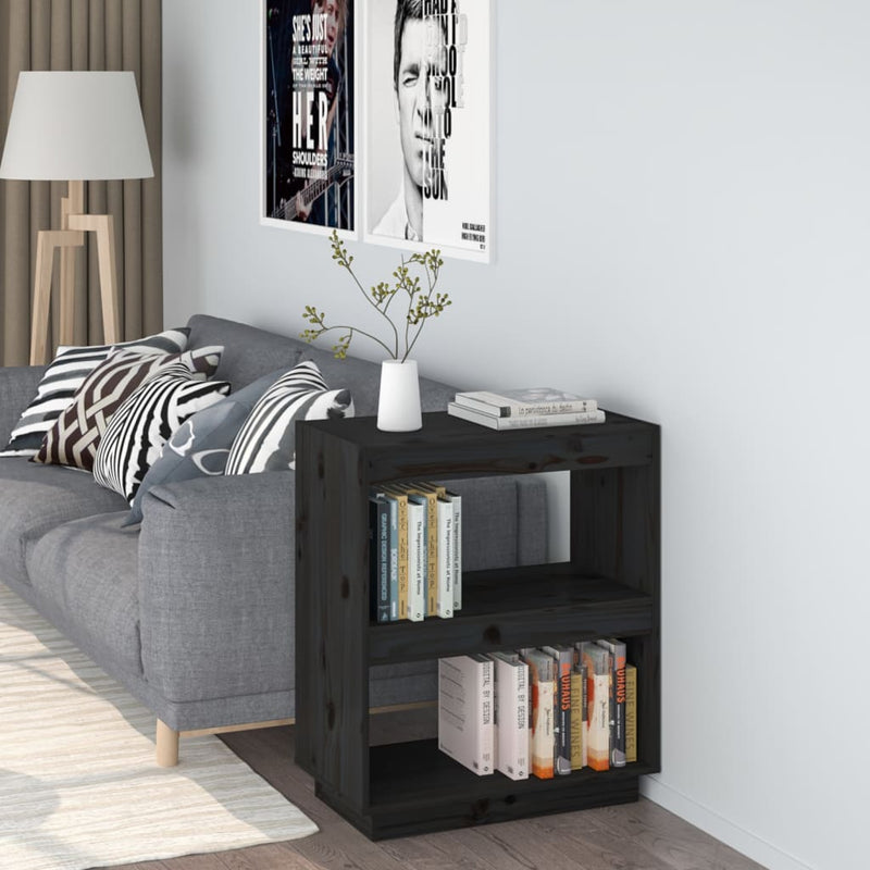Boekenkast 60x35x71 cm massief grenenhout zwart MeubelReus
