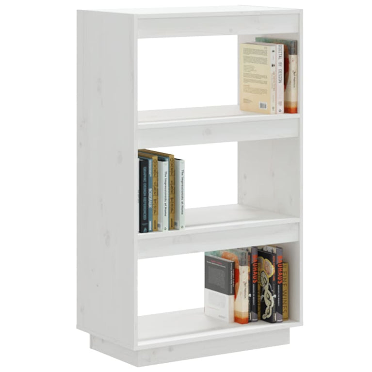 Boekenkast/kamerscherm 60x35x103 cm massief grenenhout wit MeubelReus