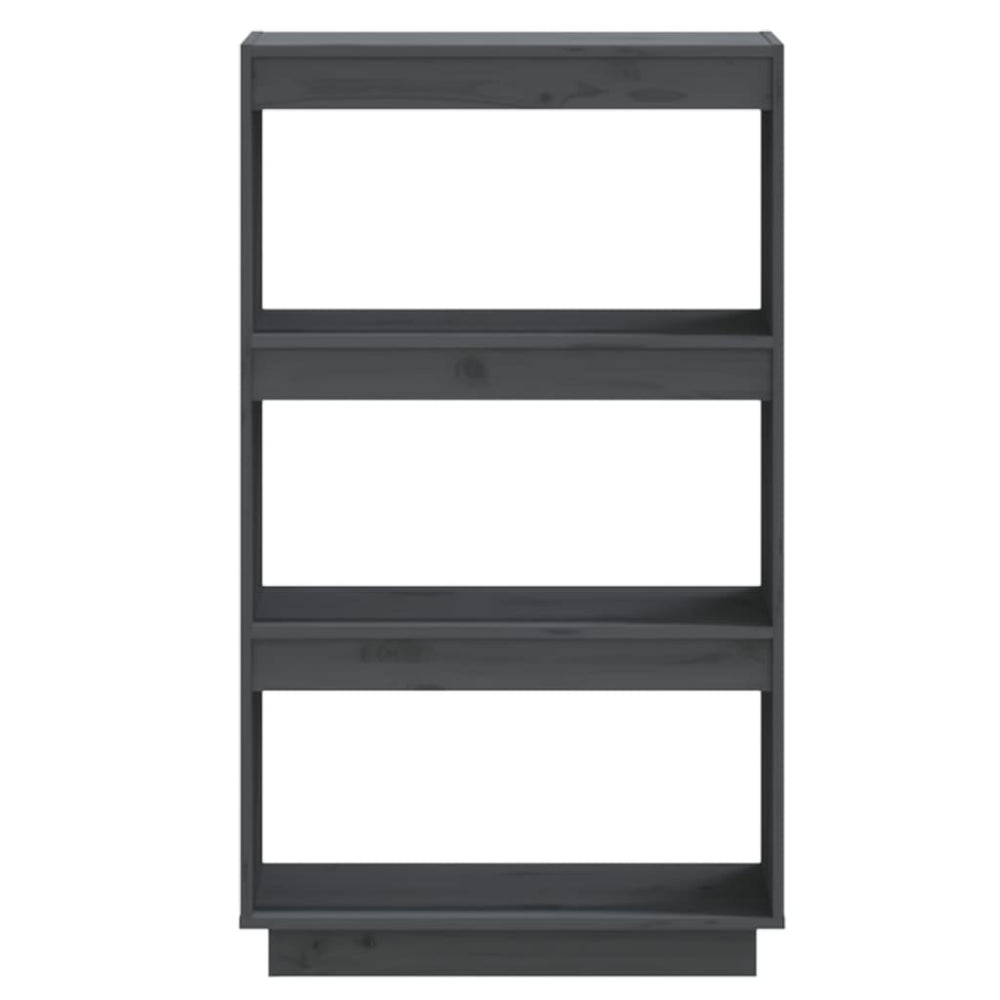 Boekenkast/kamerscherm 60x35x103 cm massief grenenhout grijs MeubelReus