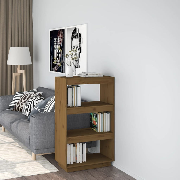 Boekenkast/kamerscherm 60x35x103 cm grenenhout honingbruin MeubelReus