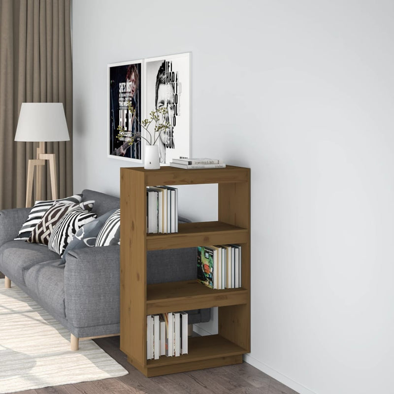 Boekenkast/kamerscherm 60x35x103 cm grenenhout honingbruin MeubelReus