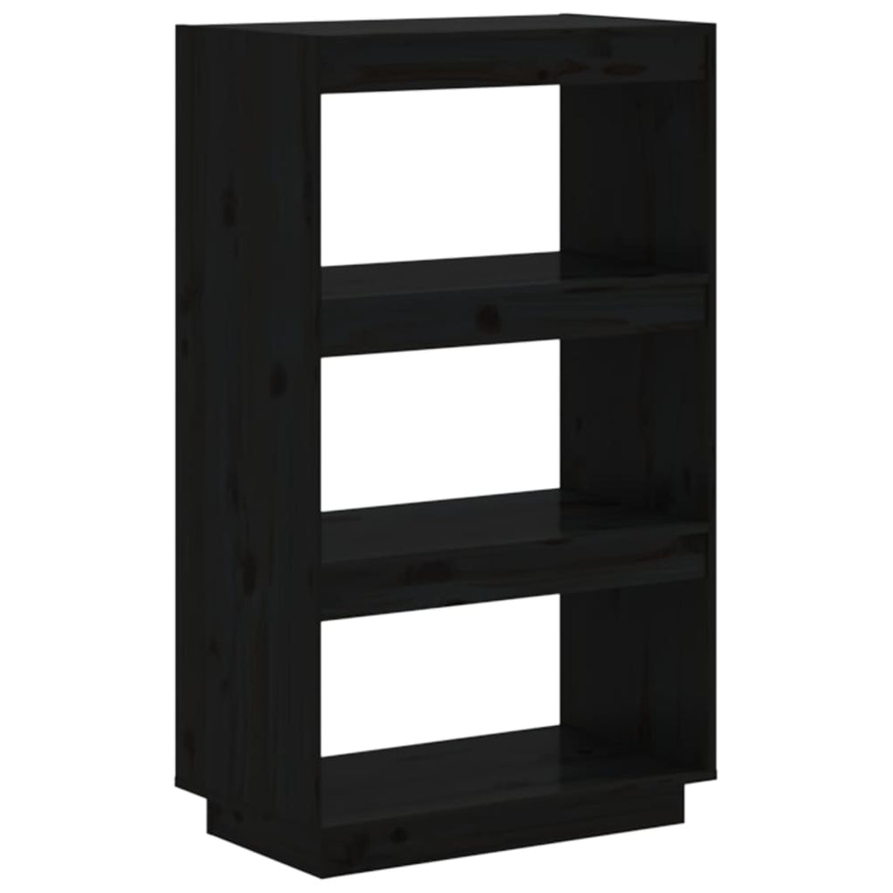 Boekenkast/kamerscherm 60x35x103 cm massief grenenhout zwart MeubelReus