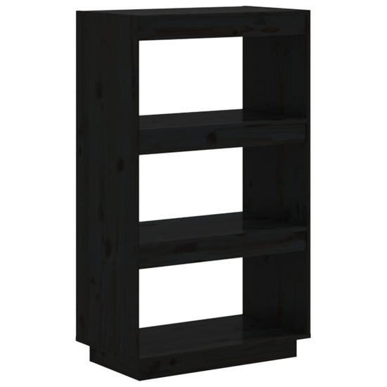 Boekenkast/kamerscherm 60x35x103 cm massief grenenhout zwart MeubelReus