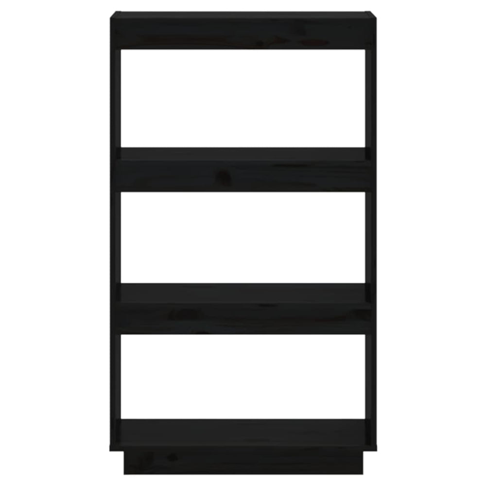 Boekenkast/kamerscherm 60x35x103 cm massief grenenhout zwart MeubelReus