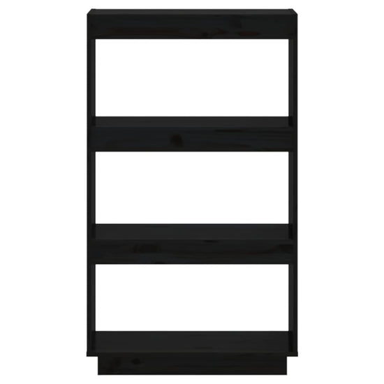 Boekenkast/kamerscherm 60x35x103 cm massief grenenhout zwart MeubelReus