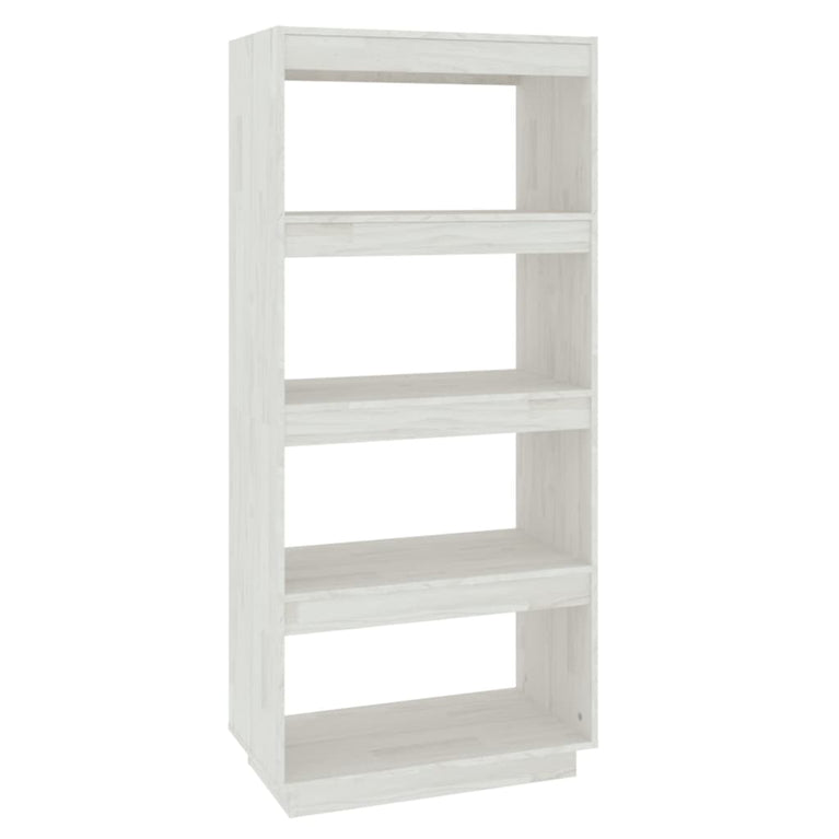 Boekenkast/kamerscherm 60x35x135 cm massief grenenhout wit MeubelReus