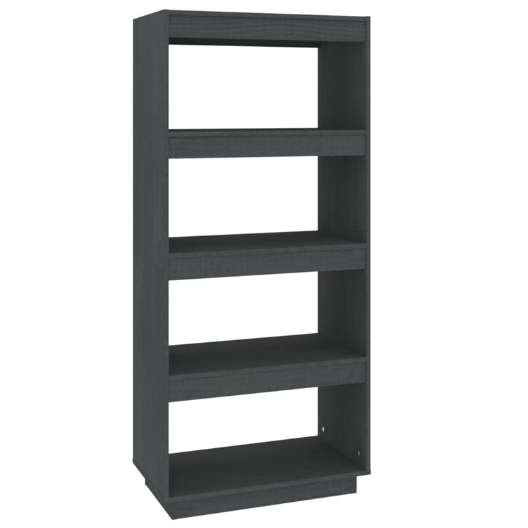 Boekenkast/kamerscherm 60x35x135 cm massief grenenhout grijs MeubelReus