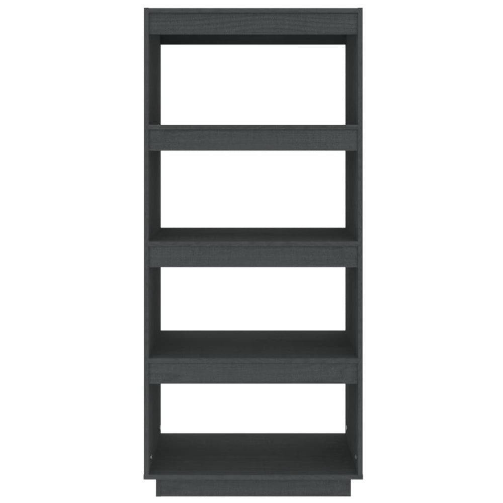 Boekenkast/kamerscherm 60x35x135 cm massief grenenhout grijs MeubelReus