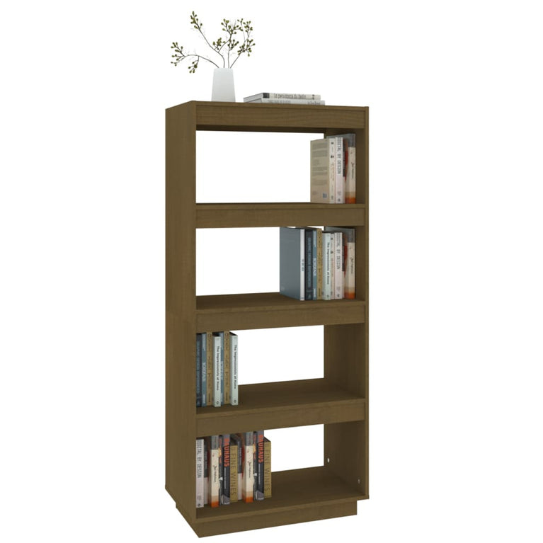 Boekenkast/kamerscherm 60x35x135 cm grenenhout honingbruin MeubelReus