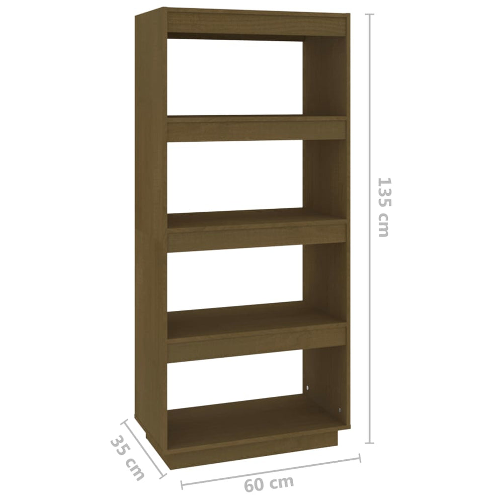 Boekenkast/kamerscherm 60x35x135 cm grenenhout honingbruin MeubelReus