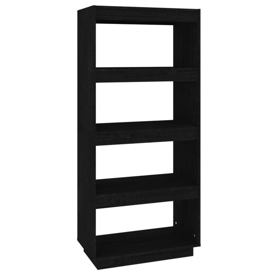 Boekenkast/kamerscherm 60x35x135 cm massief grenenhout zwart MeubelReus