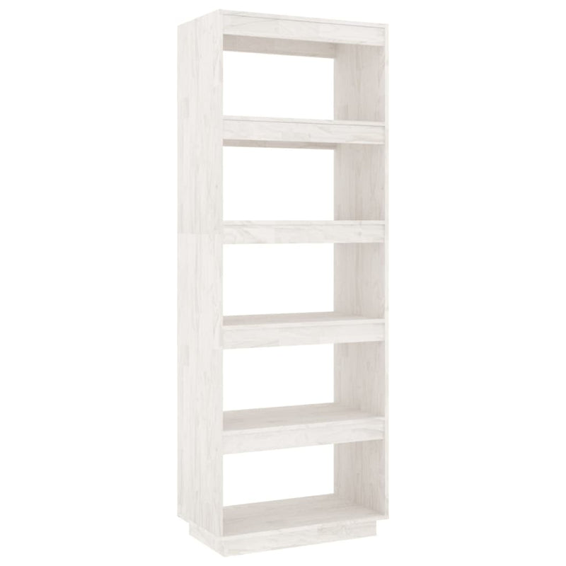 Boekenkast/kamerscherm 60x35x167 cm massief grenenhout wit MeubelReus