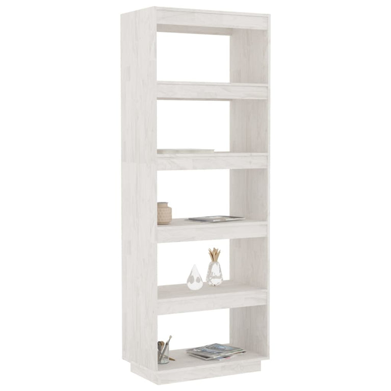 Boekenkast/kamerscherm 60x35x167 cm massief grenenhout wit MeubelReus
