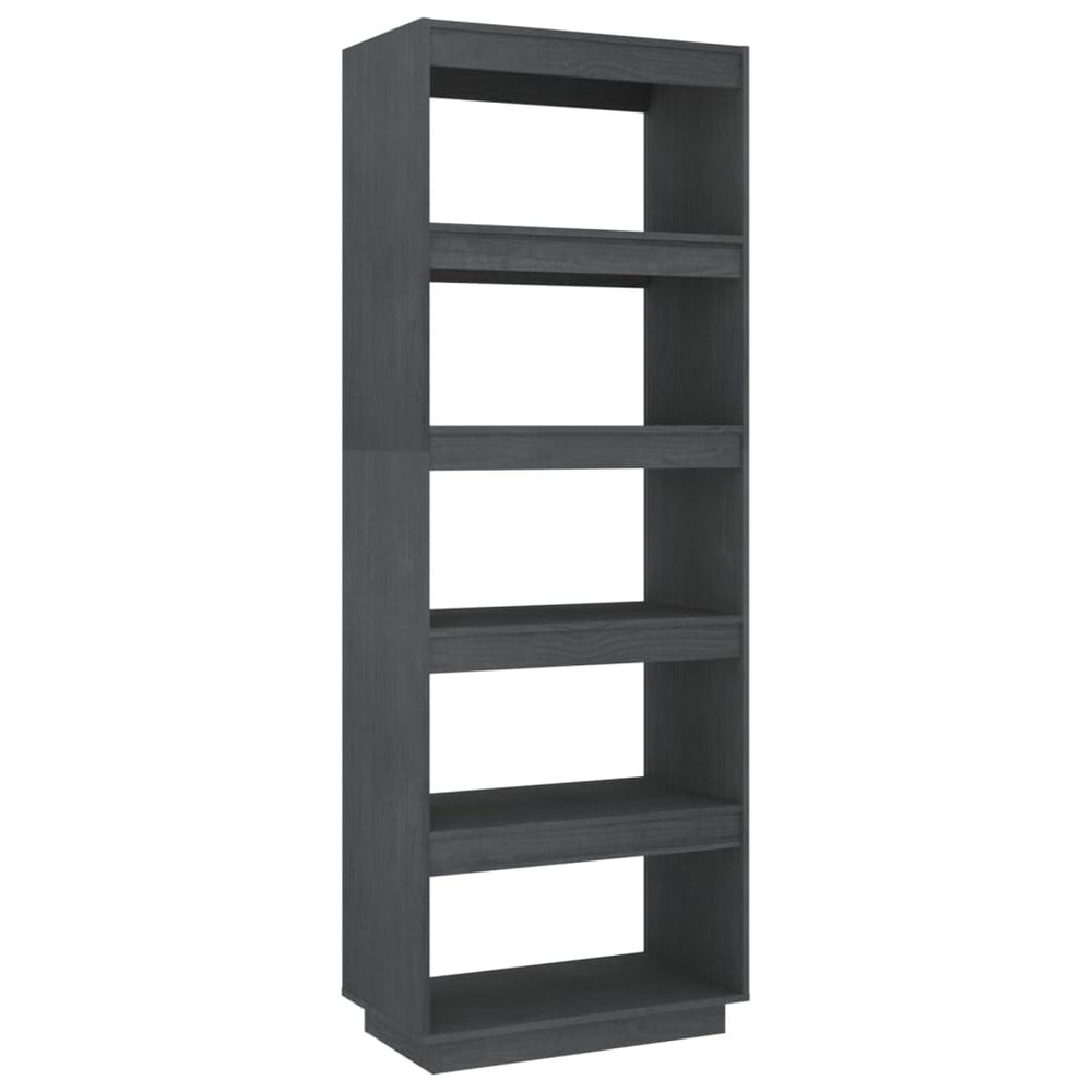 Boekenkast/kamerscherm 60x35x167 cm massief grenenhout grijs MeubelReus