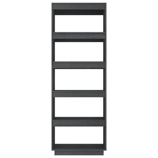 Boekenkast/kamerscherm 60x35x167 cm massief grenenhout grijs MeubelReus