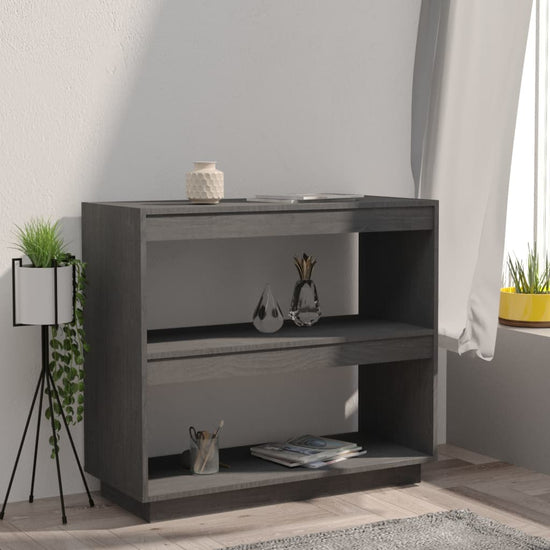 Boekenkast 80x35x71 cm massief grenenhout grijs MeubelReus