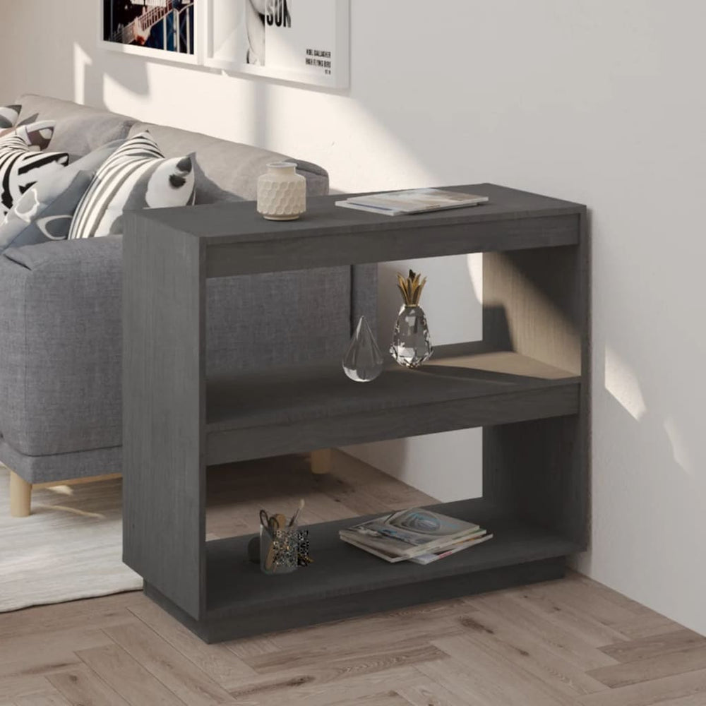 Boekenkast 80x35x71 cm massief grenenhout grijs MeubelReus