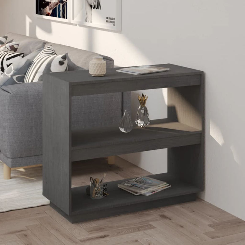 Boekenkast 80x35x71 cm massief grenenhout grijs MeubelReus