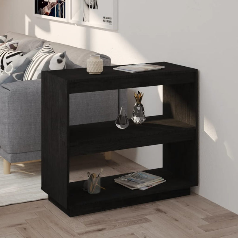 Boekenkast 80x35x71 cm massief grenenhout zwart MeubelReus