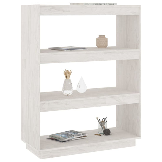 Boekenkast/kamerscherm 80x35x103 cm massief grenenhout wit MeubelReus