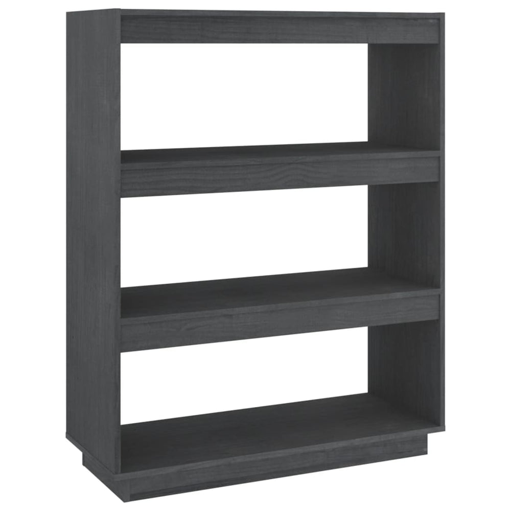 Boekenkast/kamerscherm 80x35x103 cm massief grenenhout grijs MeubelReus