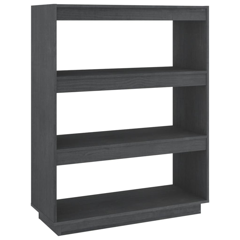 Boekenkast/kamerscherm 80x35x103 cm massief grenenhout grijs MeubelReus