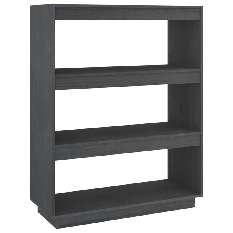 Boekenkast/kamerscherm 80x35x103 cm massief grenenhout grijs MeubelReus